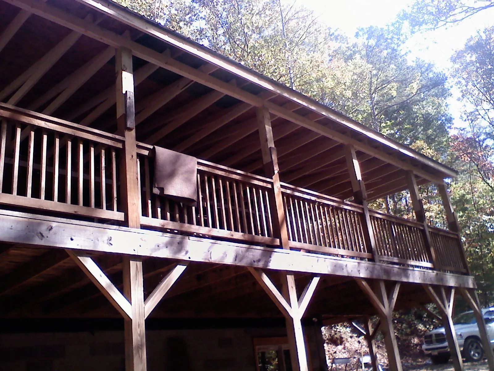 Timber framing under a new elevated porch and deck — Roof Leak Repair in Treadwell by Roofing Brothers